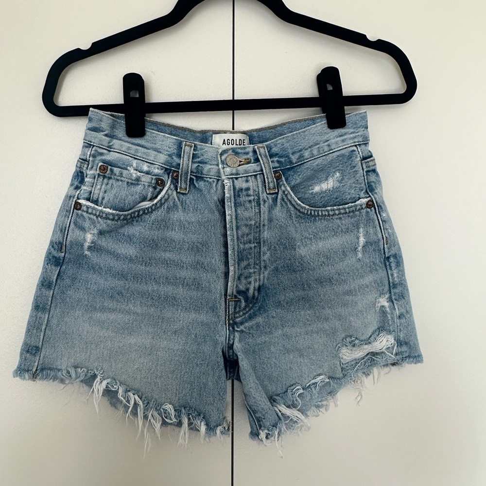 AGOLDE Parker Long Frayed Shorts Size 24